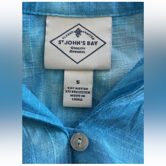 St. Johns Bay Women's Tie Dye Tunic Tank Top Size Small Blue & White Pullover - Picture 2 of 9